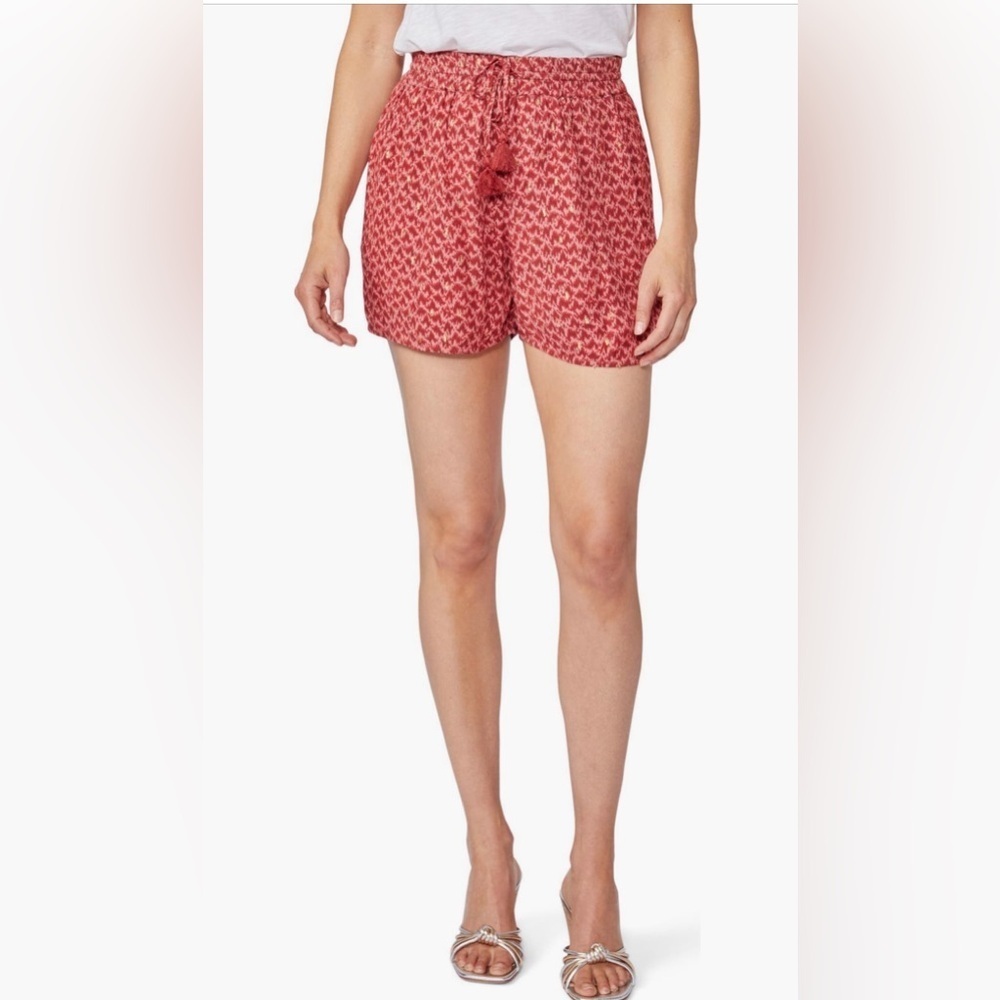 ‼️RARE‼️🎸PAIGE🎸🔥NWT🔥Mardii Print Tie Waist Shorts in Papaya— Size S